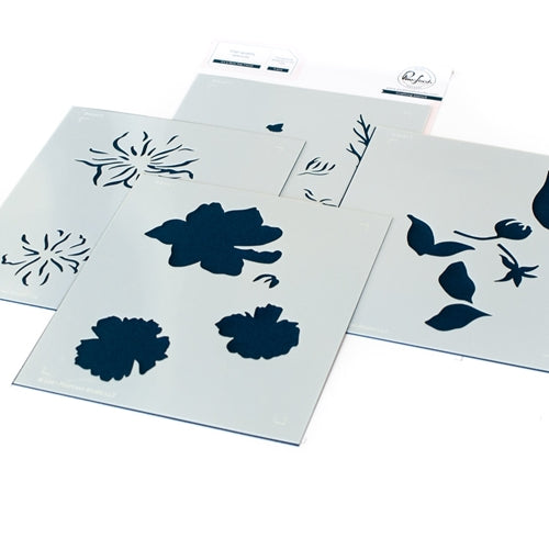 Simon Says Stamp! PinkFresh Studio IT'S A NEW DAY FLORAL Stencil Set 114721