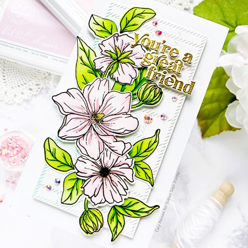 Simon Says Stamp! PinkFresh Studio IT'S A NEW DAY FLORAL Stencil Set 114721 | color-code:ALT05