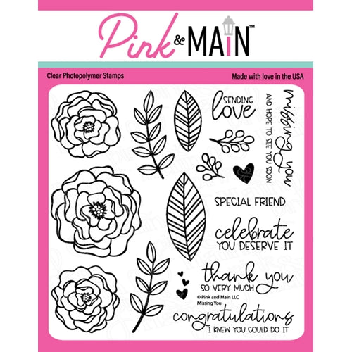 Simon Says Stamp! Pink and Main MISSING YOU Clear Stamps pm0456*
