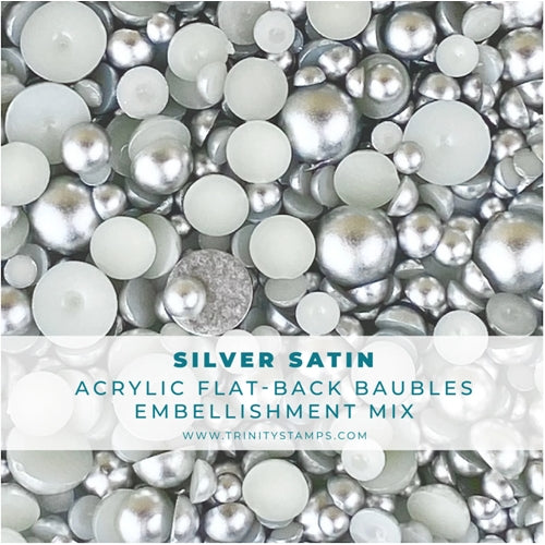 Simon Says Stamp! Trinity Stamps SILVER SATIN BAUBLES Embellishments Box tsb152