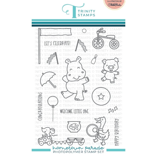 Simon Says Stamp! Trinity Stamps HOMETOWN PARADE Clear Stamp Set tps117*