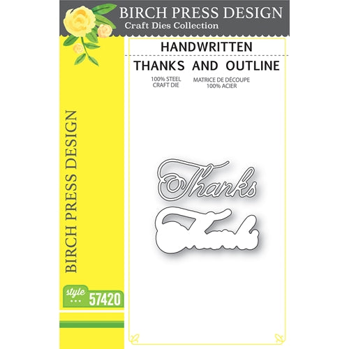 Simon Says Stamp! Birch Press Design HANDWRITTEN THANKS AND OUTLINE Dies 57420*