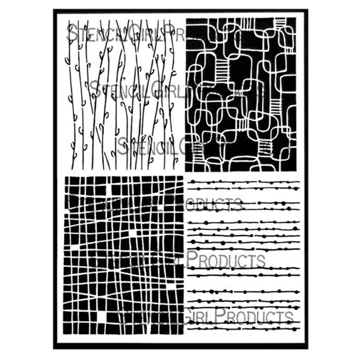 Simon Says Stamp! StencilGirl LINEAR TEXTURES 9x12 Stencil l857