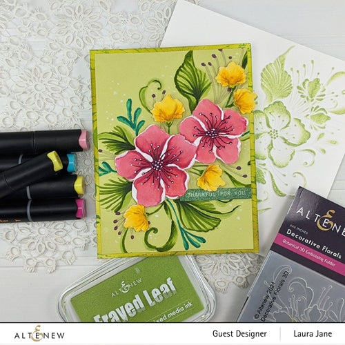 Simon Says Stamp! Altenew DECORATIVE FLORALS 3D Embossing Folder ALT6116