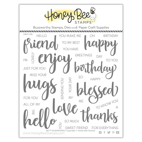 Simon Says Stamp! Honey Bee BITTY BUZZWORDS Clear Stamp Set hbst346