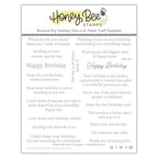 Simon Says Stamp! Honey Bee INSIDE BIRTHDAY SENTIMENTS Clear Stamp Set hbst331