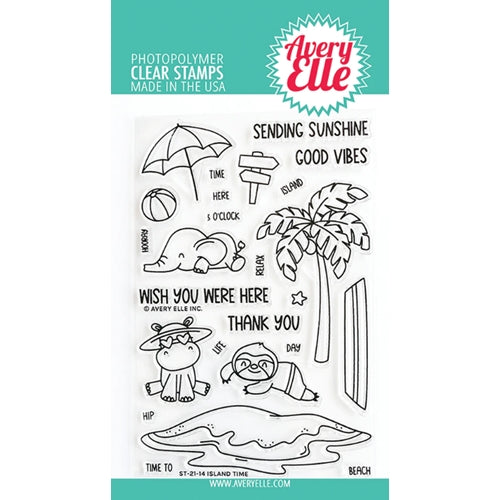 Simon Says Stamp! Avery Elle Clear Stamps ISLAND TIME ST 21 14*