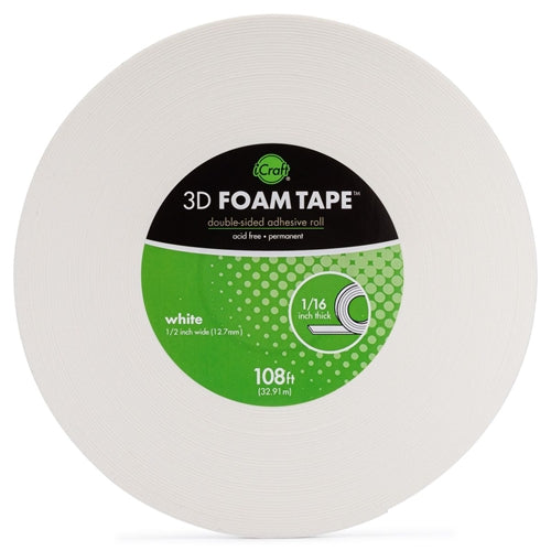 Simon Says Stamp! Therm O Web WHITE 3D FOAM TAPE JUMBO ROLL iCraft 5607