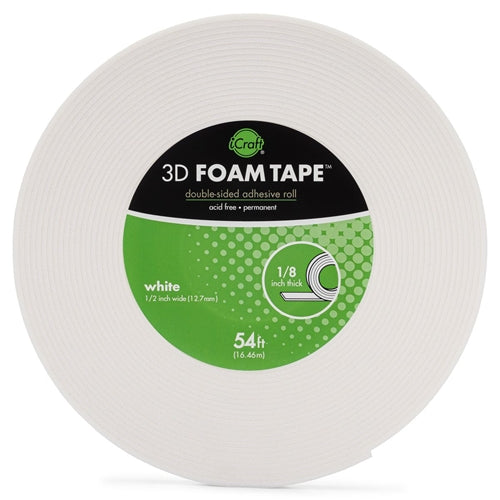 Simon Says Stamp! Therm O Web WHITE 3D FOAM TAPE JUMBO ROLL iCraft 5610