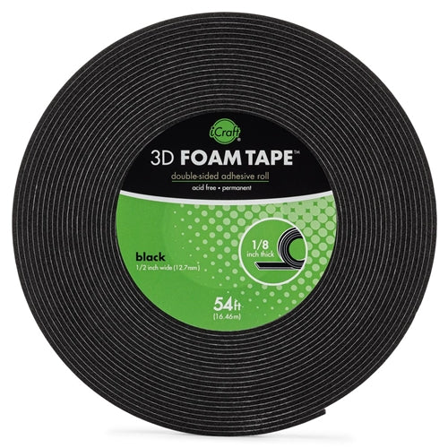 Simon Says Stamp! Therm O Web BLACK 3D FOAM TAPE JUMBO ROLL iCraft 5611