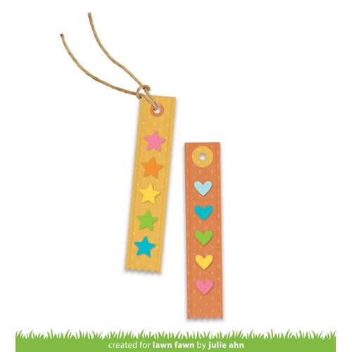Simon Says Stamp! Lawn Fawn HEARTS AND STARS SKINNY TAG Custom Craft Dies lf2572