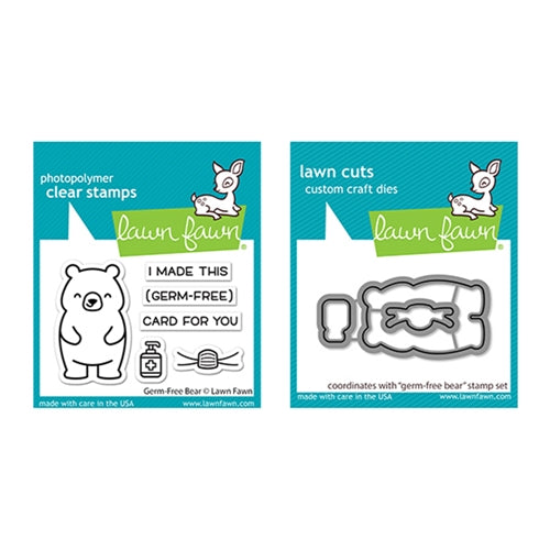 Simon Says Stamp! Lawn Fawn SET GERM-FREE BEAR Clear Stamps and Dies lfgfb