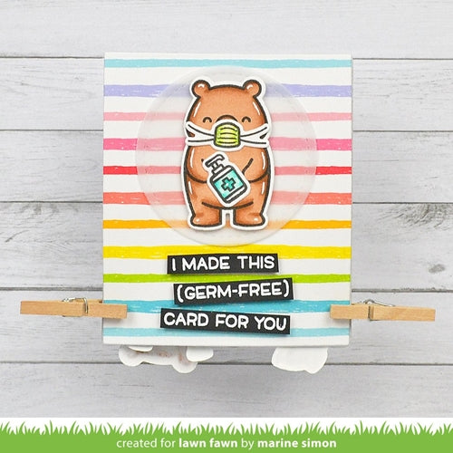 Simon Says Stamp! Lawn Fawn SET GERM-FREE BEAR Clear Stamps and Dies lfgfb