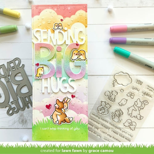 Simon Says Stamp! Lawn Fawn SET HAPPY HUGS Clear Stamps and Dies lfhah