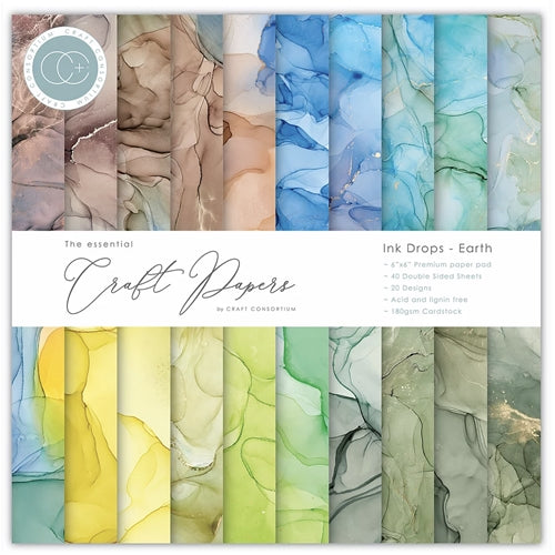 Simon Says Stamp! Craft Consortium THE ESSENTIAL CRAFT INK DROPS EARTH 6 X 6 inch Paper Pad CCEPAD015B