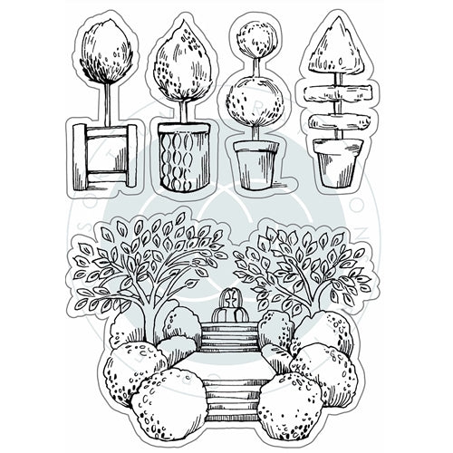 Simon Says Stamp! Craft Consortium SECRET GARDEN TOPIARY Clear Stamps CCSTMP061*