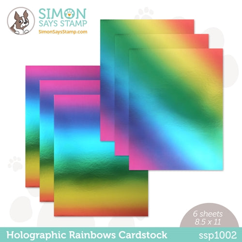 Simon Says Stamp Cardstock HOLOGRAPHIC RAINBOWS ssp1002