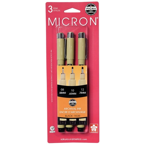 Simon Says Stamp! Sakura BLACK INK Pigma Micron Pens 50057