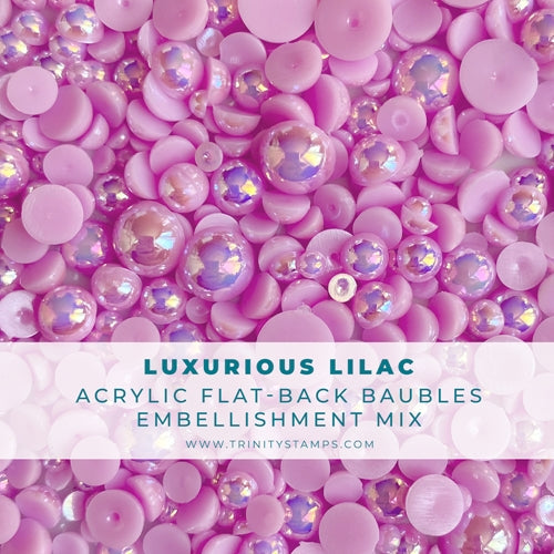 Simon Says Stamp! Trinity Stamps LUXURIOUS LILAC BAUBLES Embellishments Box tsb187