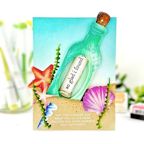 Simon Says Stamp! Papertrey Ink MESSAGE IN A BOTTLE Clear Stamps 1291*