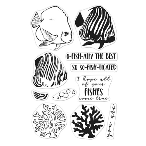 Simon Says Stamp! Hero Arts Clear Stamps COLOR LAYERING ANGELFISH CM538*