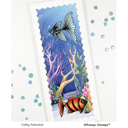 Simon Says Stamp! Whimsy Stamps SLIMLINE UNDER THE SEA 8.5 x 3.5 Paper Pack WSDPS09