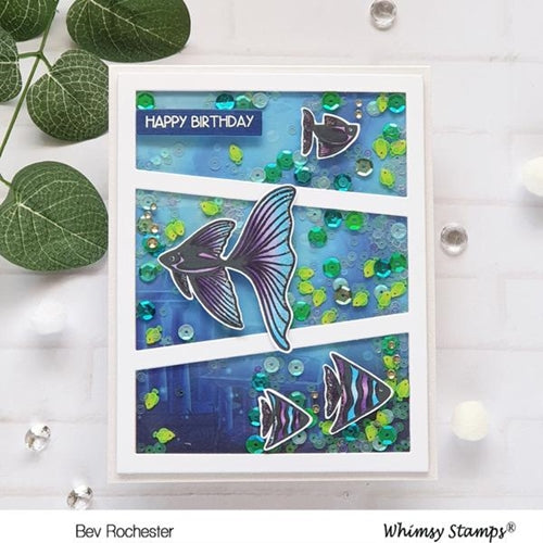 Simon Says Stamp! Whimsy Stamps FISH FANCY Clear Stamps CWSD269a