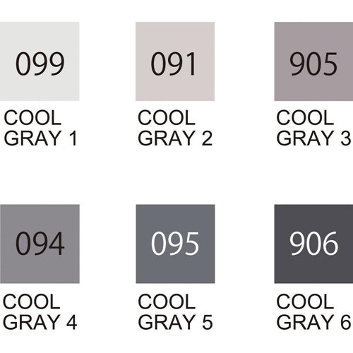 Simon Says Stamp! Zig Clean Color Real Brush COOL GRAY 6 Color Set rb6000at6vb