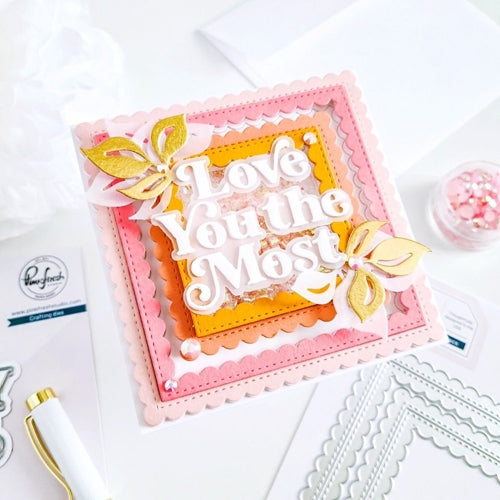 Simon Says Stamp! PinkFresh Studio STITCHED SCALLOP SQUARE Essentials Die Set pf057es | color-code:ALT02