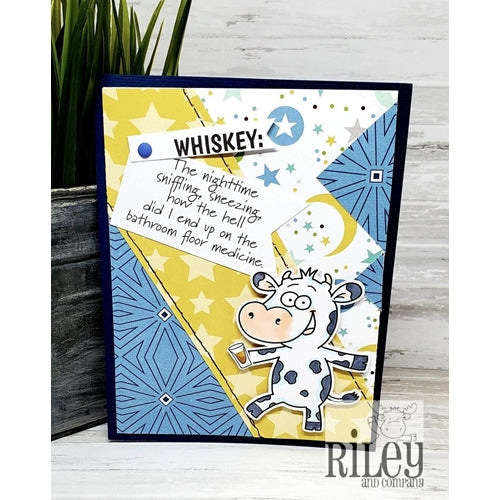 Simon Says Stamp! Riley And Company Funny Bones WHISKEY Cling Rubber Stamp RWD 915