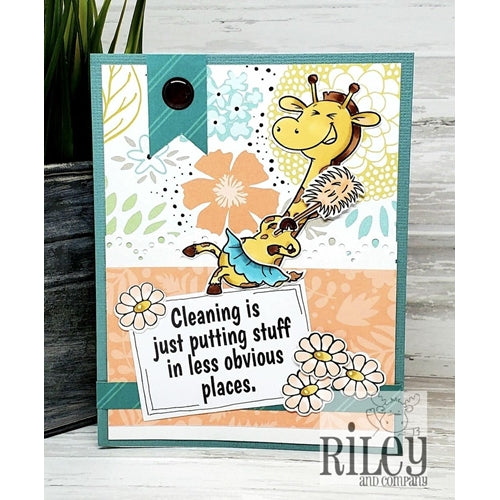 Simon Says Stamp! Riley And Company Funny Bones CLEANING IS Cling Rubber Stamp RWD 912