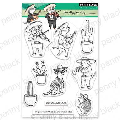 Simon Says Stamp! Penny Black Clear Stamps HOT DIGGITY DOG 30 835