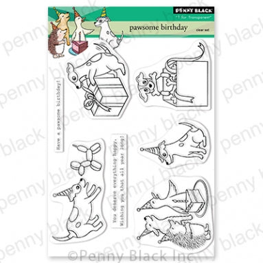 Simon Says Stamp! Penny Black Clear Stamps PAWSOME BIRTHDAY 30 837*