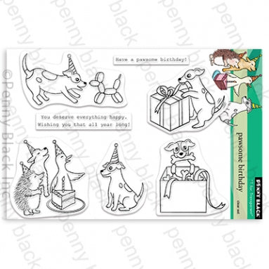 Simon Says Stamp! Penny Black Clear Stamps PAWSOME BIRTHDAY 30 837*
