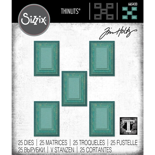 Simon Says Stamp! Tim Holtz Sizzix STACKED TILES RECTANGLES Thinlits Dies 665433
