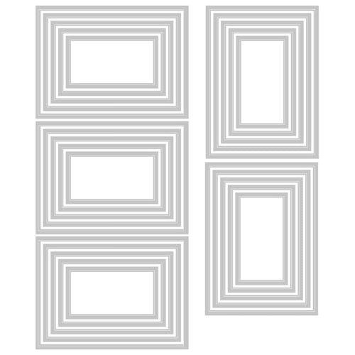 Simon Says Stamp! Tim Holtz Sizzix STACKED TILES RECTANGLES Thinlits Dies 665433