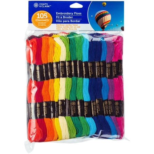 Simon Says Stamp! Coats and Clark RAINBOW 6 Strand Embroidery Floss Jumbo Pack c11jv0002