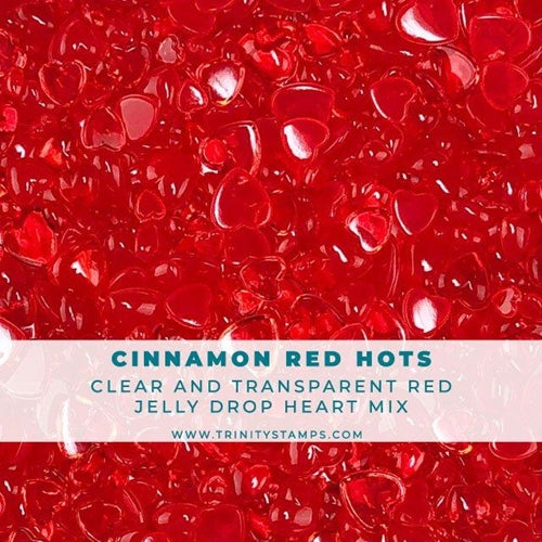 Simon Says Stamp! Trinity Stamps CINNAMON RED HOTS JELLY DROP HEARTS Embellishment Box 102945