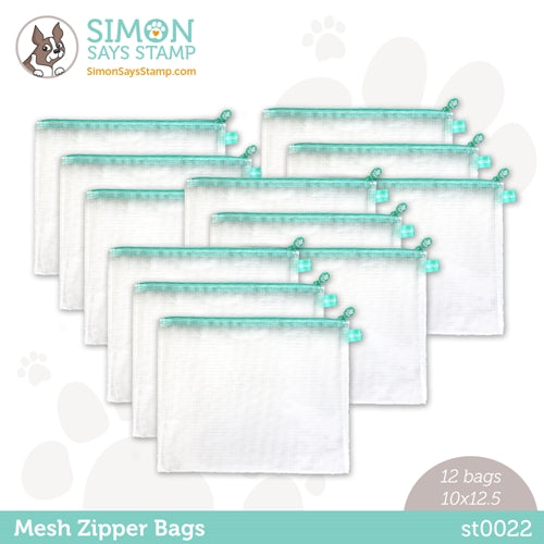 Simon Says Stamp! Simon Says Stamp Classic Color MESH ZIPPER BAGS 12 Pack st0022