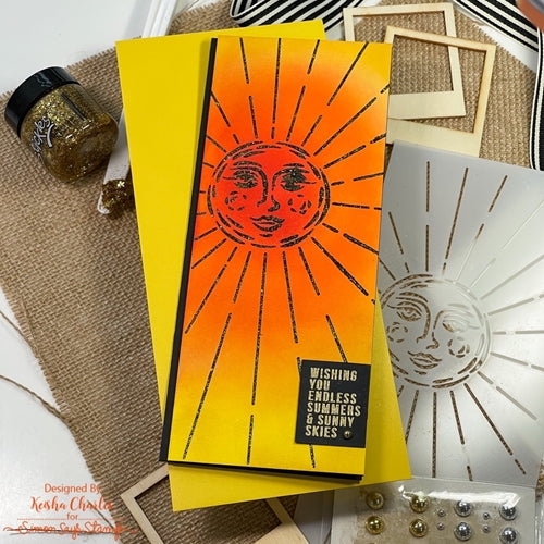 Simon Says Stamp! Simon Says Stamp Stencil SLIMLINE SUNBURST ssst221533 | color-code:ALT000