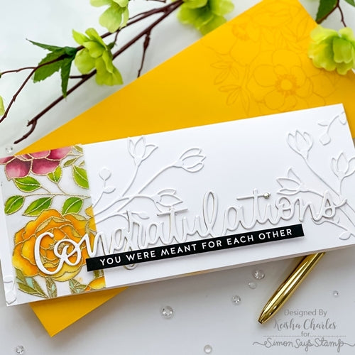 Simon Says Stamp! Simon Says Cling Stamp DELICATE OUTLINE FLOWERS sss102305 | color-code:ALT92