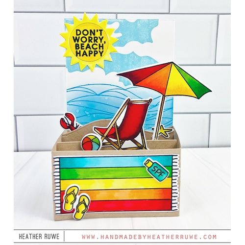 Beach Seagull Lounge Chair Vocation Clear Stamps Silicone Stamp Cards with Sentiments , Umbrella Starfish Pattern Transparent Seal Stamps for