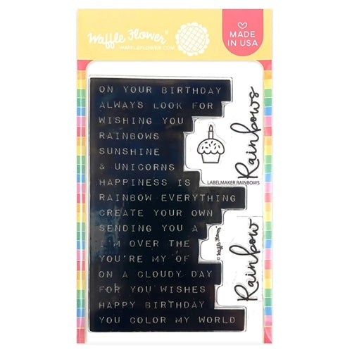 Simon Says Stamp! Waffle Flower LABEL MAKER RAINBOW Clear Stamps 420717*