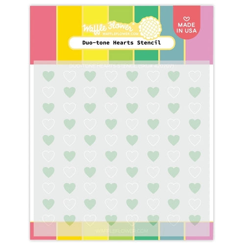 Simon Says Stamp! Waffle Flower DUO TONE HEARTS Stencil 420707