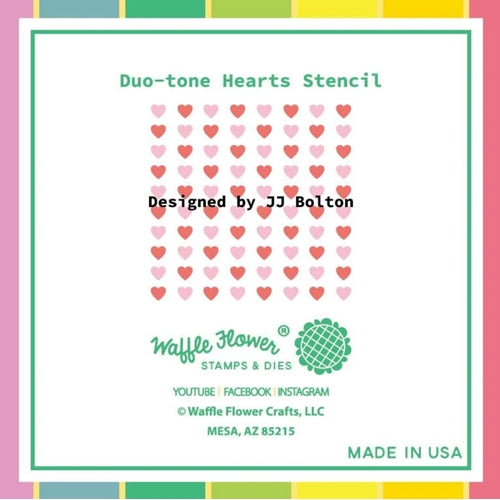 Simon Says Stamp! Waffle Flower DUO TONE HEARTS Stencil 420707