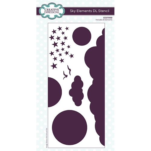 Simon Says Stamp! Creative Expressions SKY ELEMENTS DL Stencil cest052