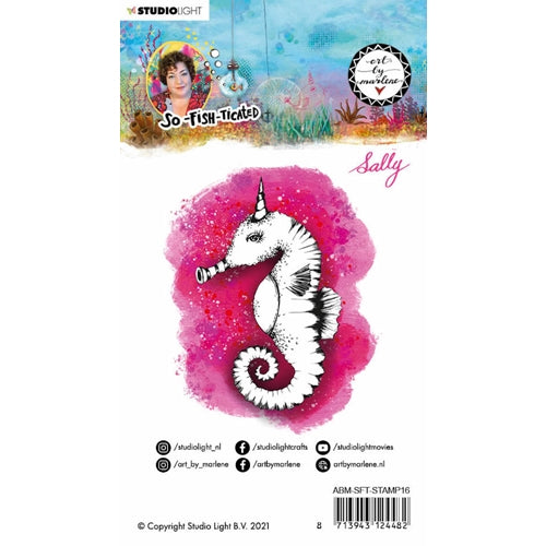 Simon Says Stamp! Studio Light SALLY SEA HORSE So-Fish-Ticated ABM Cling Stamps abmsftstamp16*