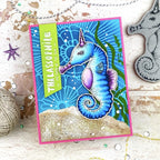 Simon Says Stamp! Studio Light SALLY SEA HORSE So-Fish-Ticated ABM Cling Stamps abmsftstamp16*
