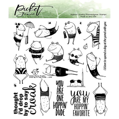Simon Says Stamp! Picket Fence Studios DROP BY TO SAY CROAK Clear Stamps a154*