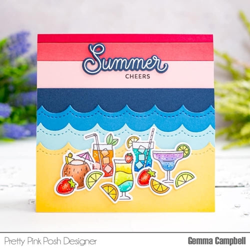 Simon Says Stamp! Pretty Pink Posh SUMMER DRINKS Clear Stamps